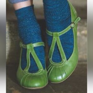 Green T-Strap Heels